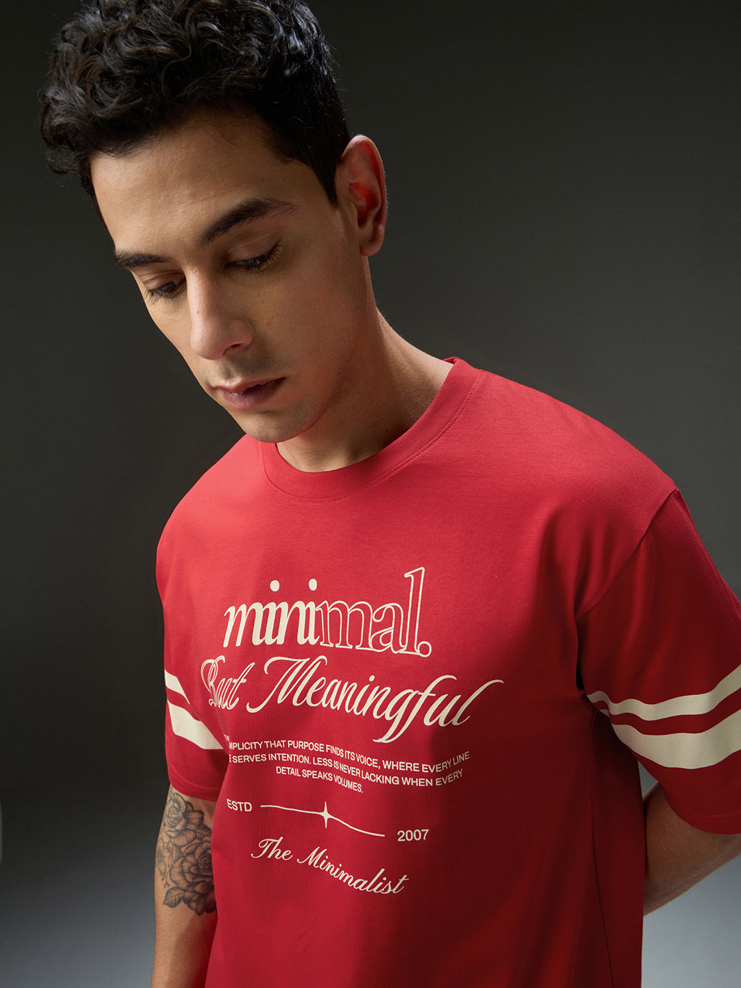 Mens Round Neck Half Sleeve Printed Oversized Fit Tshirt