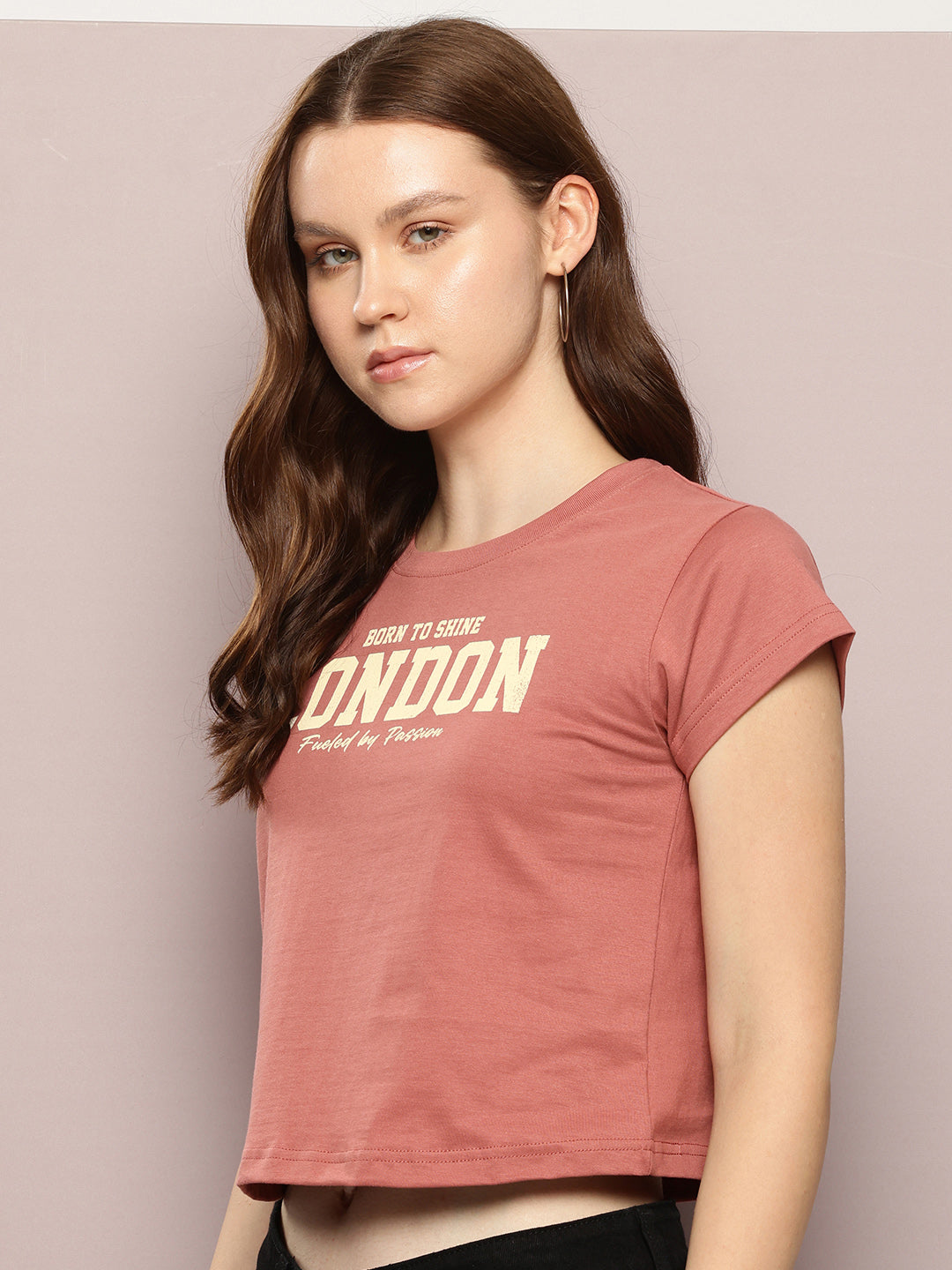Womens Half Sleeve Round Neck Printed Regular Fit Tshirts