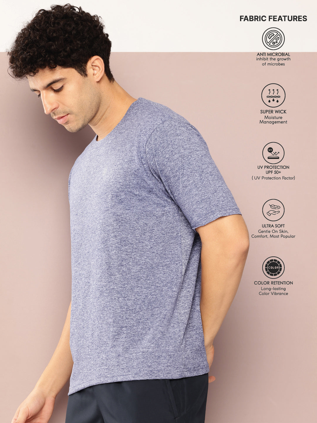 Mens Short Sleeve Round Neck Oversized Polyster Tshirt