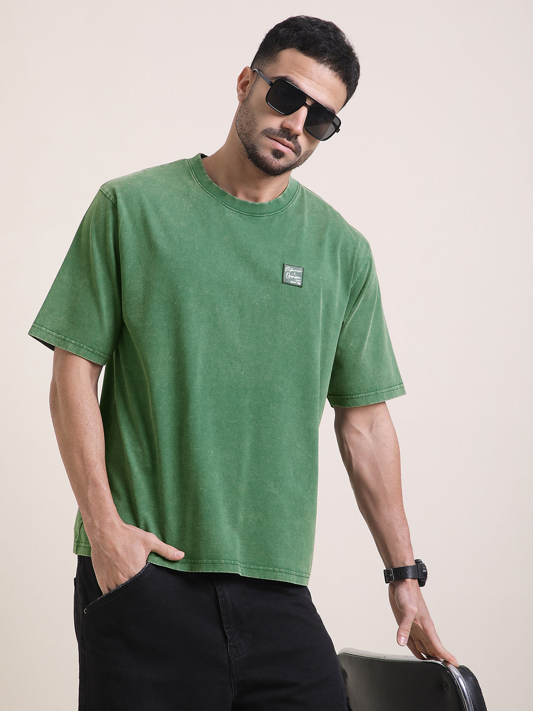 Mens Half Sleeve Round Neck Back Printed Oversized Fit Tshirts