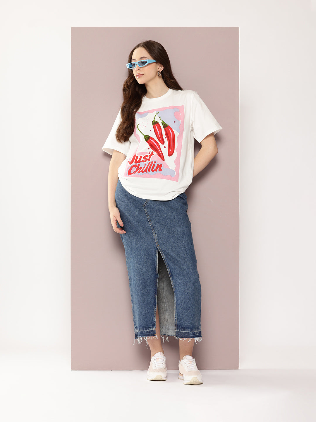 Womens Half Sleeve Round Neck Printed Oversized Fit Tshirts