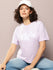 Womens Half Sleeve Round Neck Embroidery Oversized Fit Tshirts