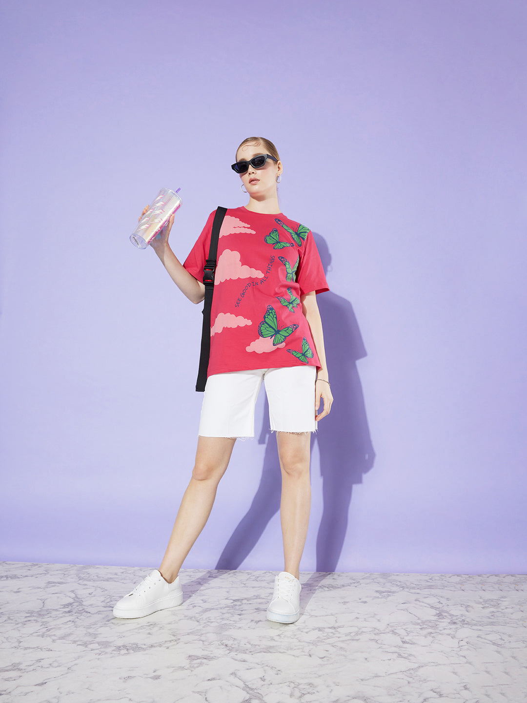 Womens Half Sleeve Round Neck Oversized Fit T-Shirts