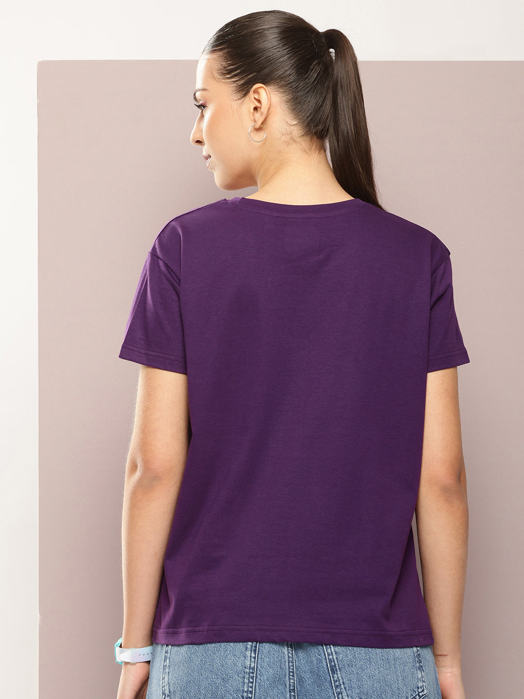 Womens Half Sleeve Round Neck Printed Boxy Fit Tshirts