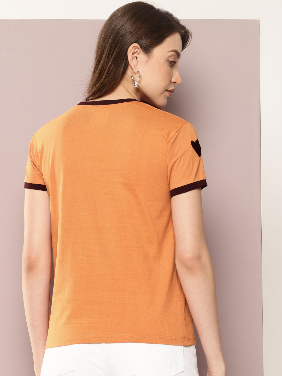 Womens Half Sleeve Round Neck Embroidered Regular Fit Tshirts