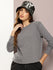 Womens Full Sleeve Round Neck All-Over Striped Regular Fit Tshirts