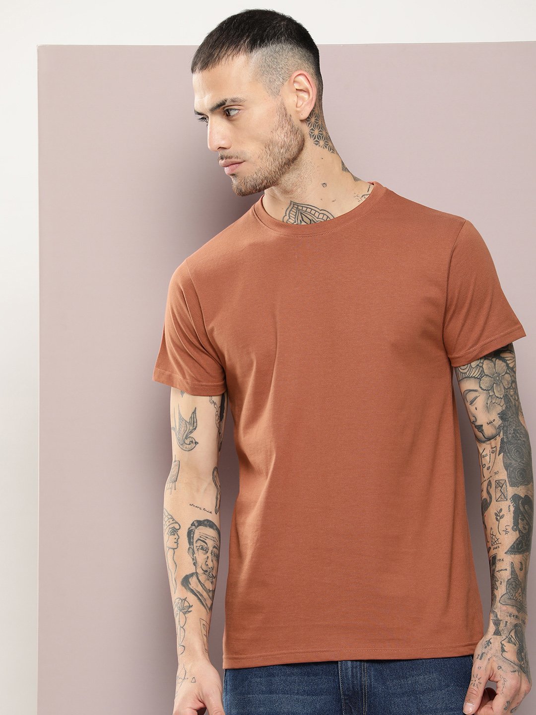 Mens Half Sleeve Round Neck Regular Fit T-Shirts