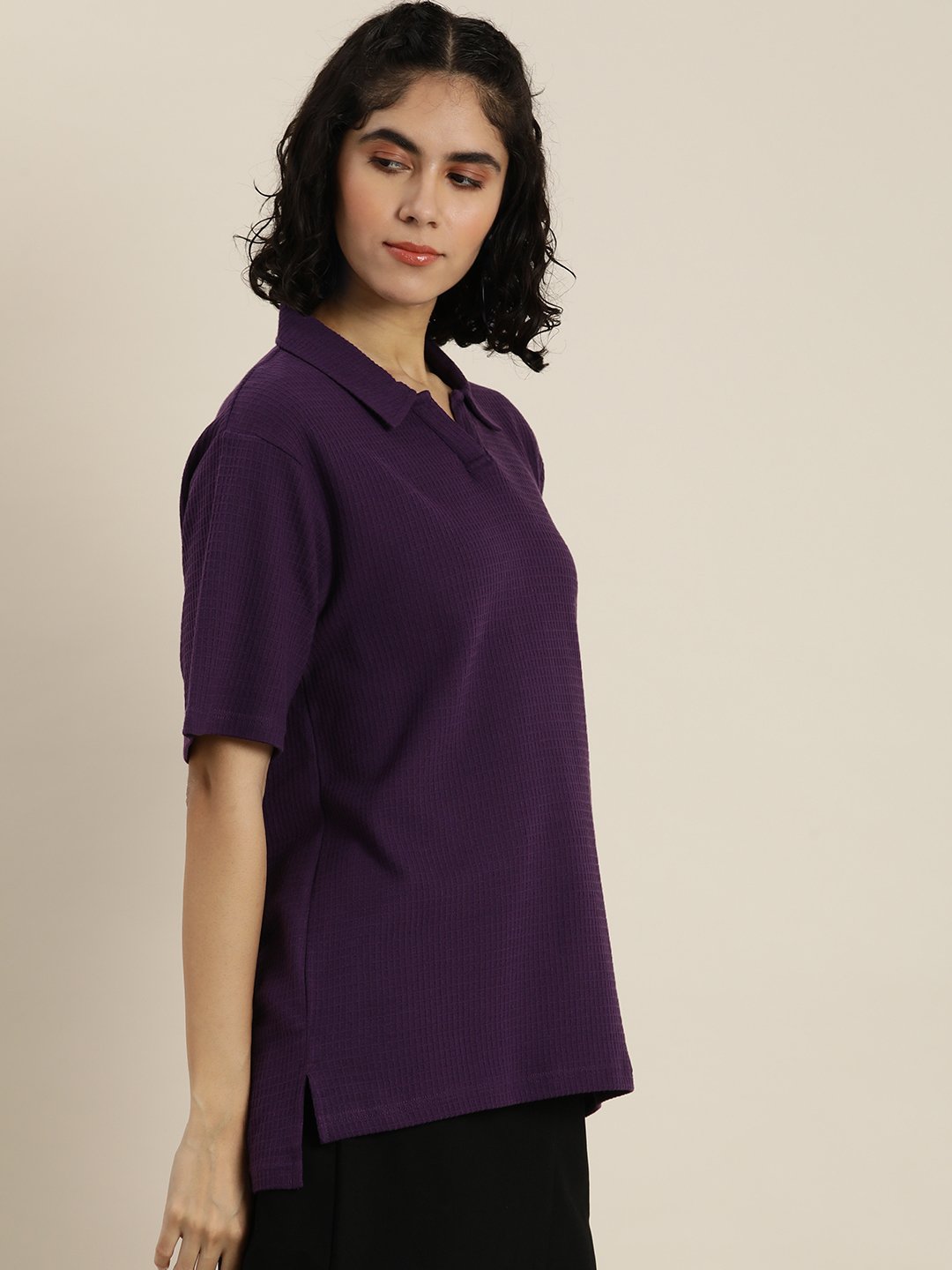 Womens Half Sleeve Oversized Fit Polo T-Shirts