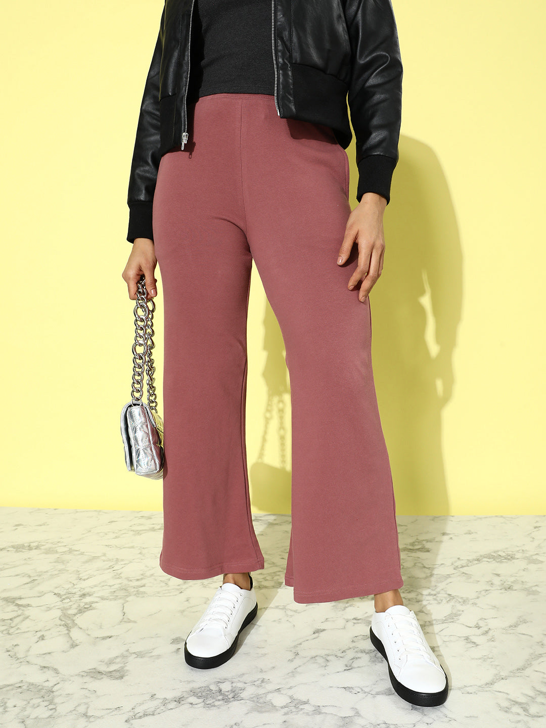 Women Solid Relaxed Fit Track Pant