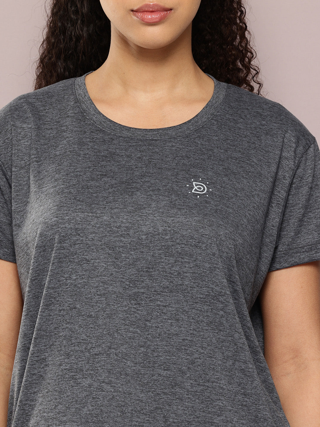 Womens Half Sleeve Round Neck Solid Boxy Fit Tshirts