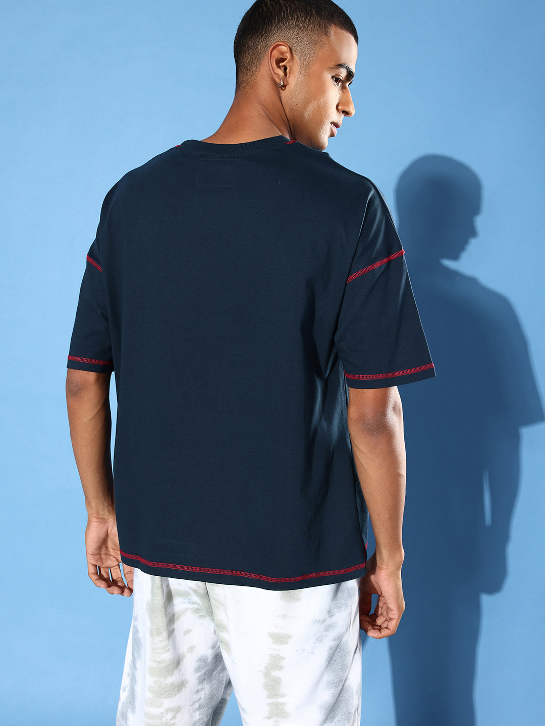 Mens Half Sleeve Drop Shoulder Plain Oversized Fit T-Shirts