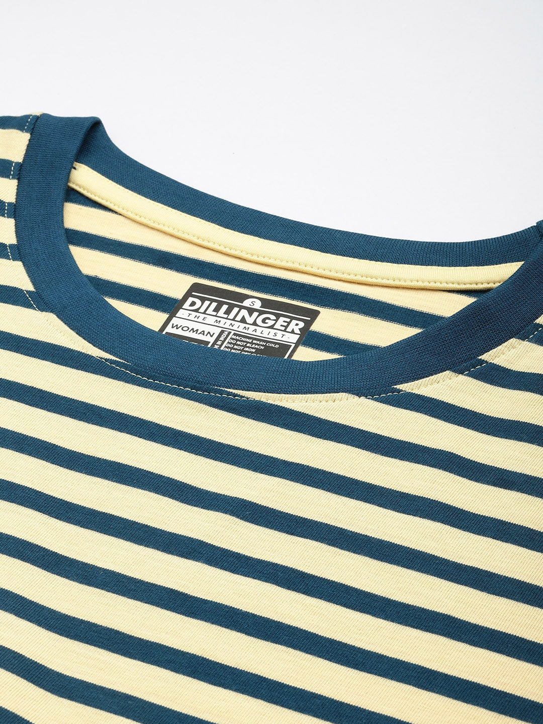 Womens Half Sleeve Round Neck Striped Boxy Fit Tshirts