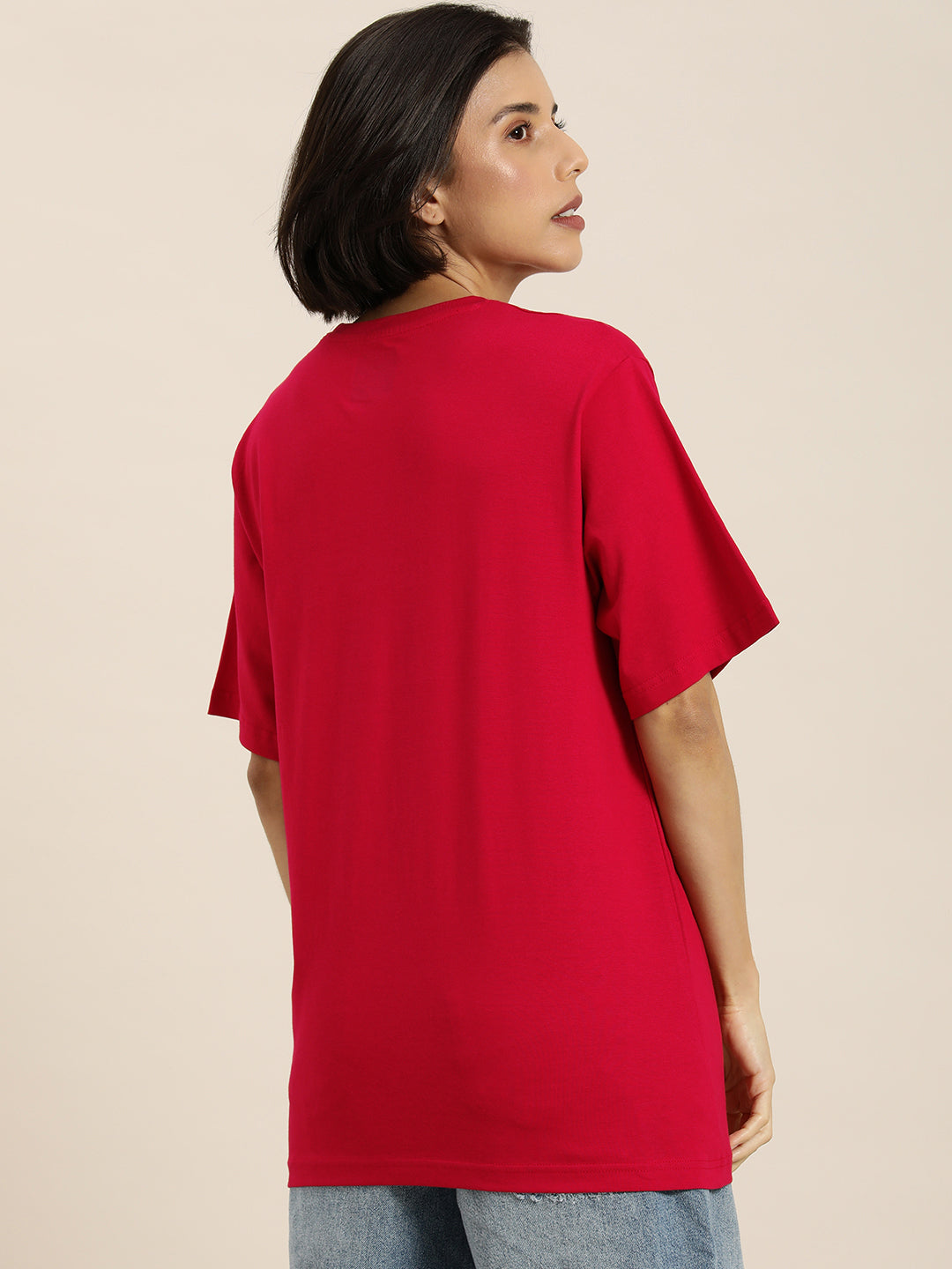 Womens Half Sleeve Round Neck Oversized Fit T-Shirts