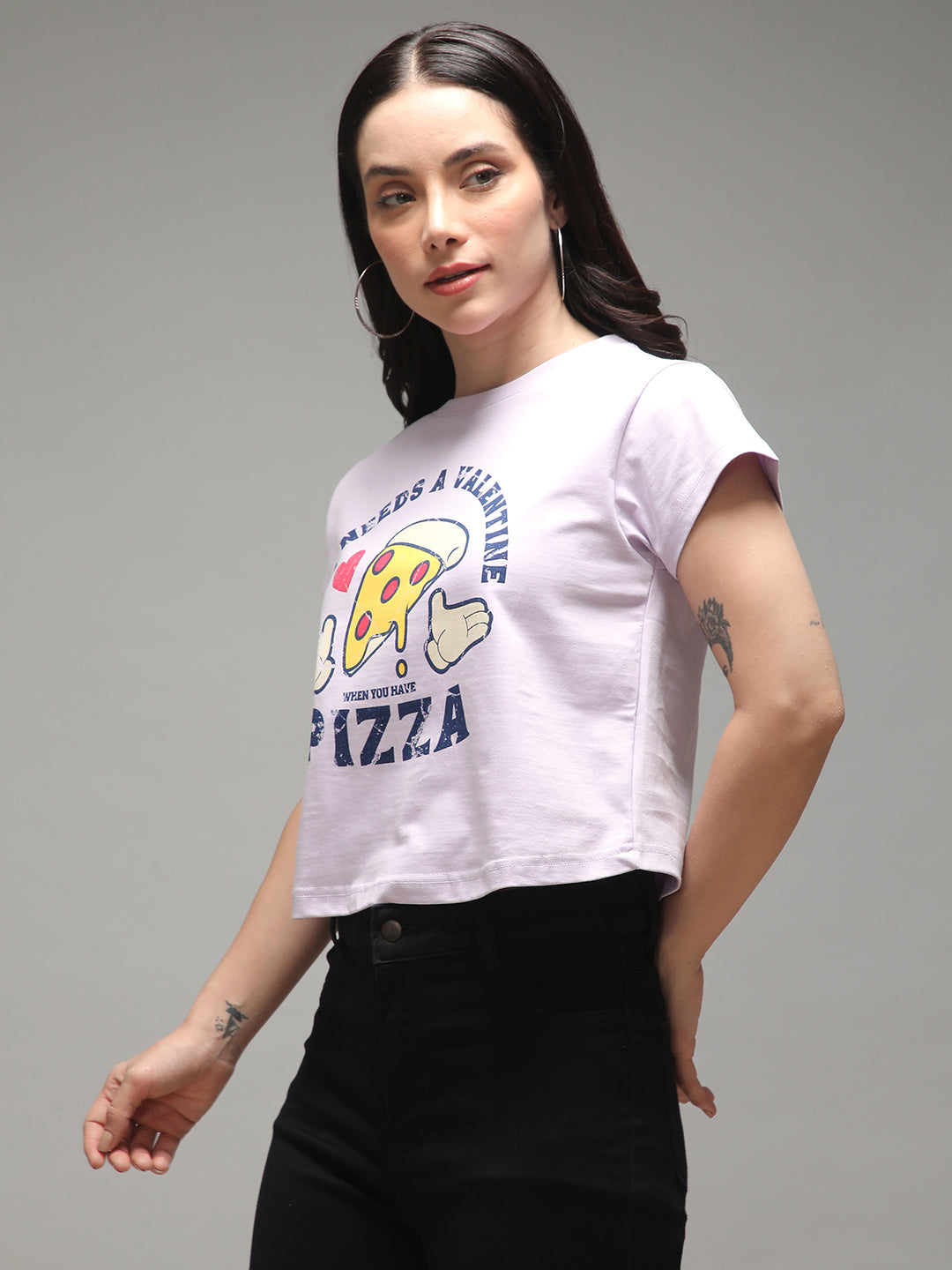 Womens Half Sleeve Round Neck Printed Regular Fit Tshirts