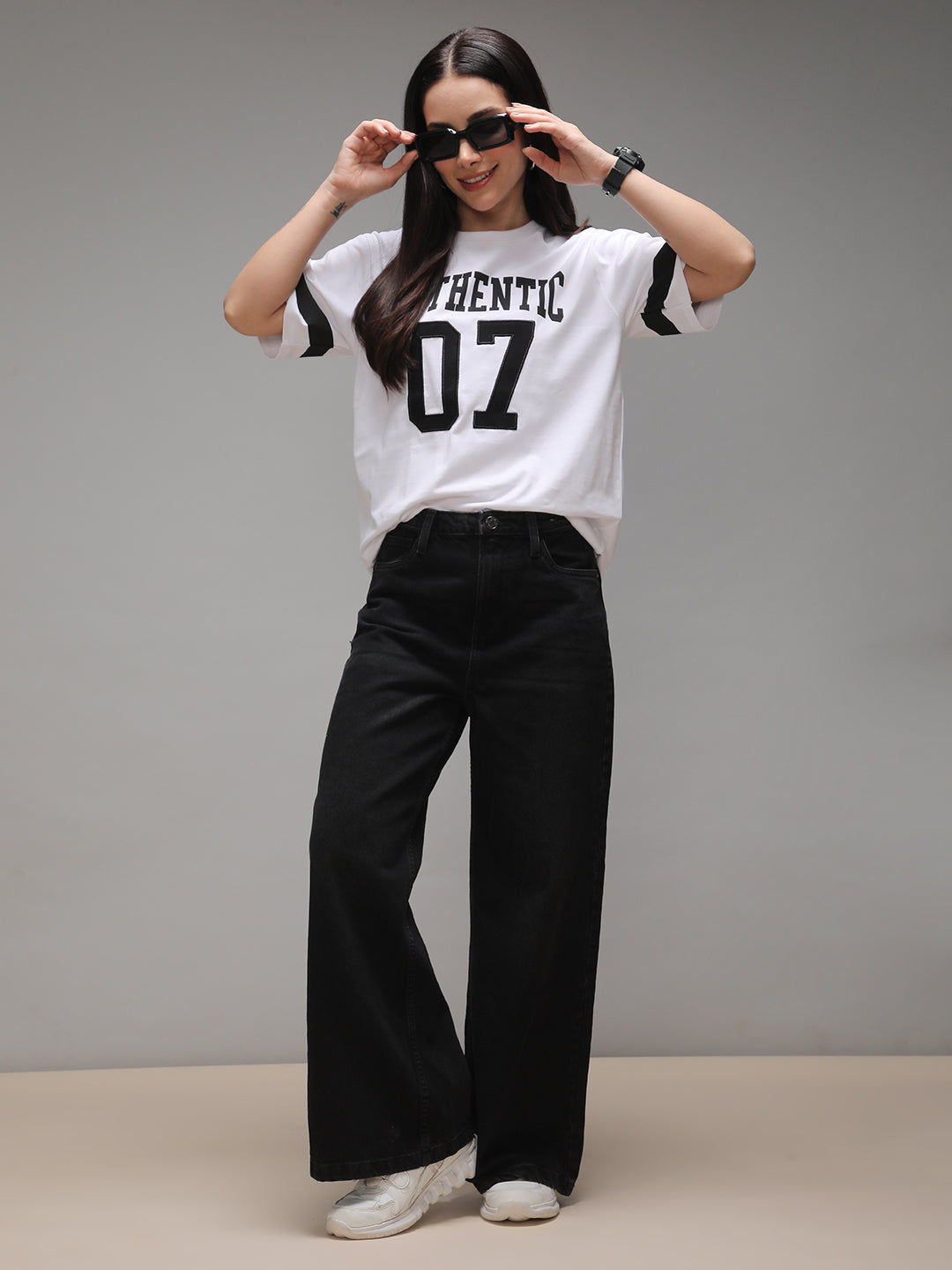 Womens Half Sleeve Round Neck Printed Oversized Fit Tshirts