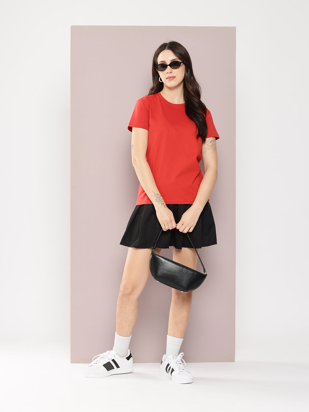 Womens Half Sleeve Round Neck Solid Regular Fit Tshirts