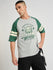 Mens Printed Oversized Raglan Sleeve Round Neck Tshirt