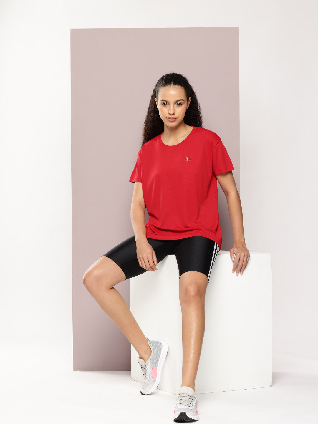 Womens Half Sleeve Round Neck Solid Boxy Fit Tshirts