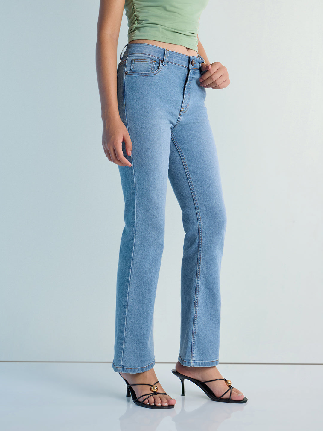 Womens Boot Cut Strech Denim Jeans Pant