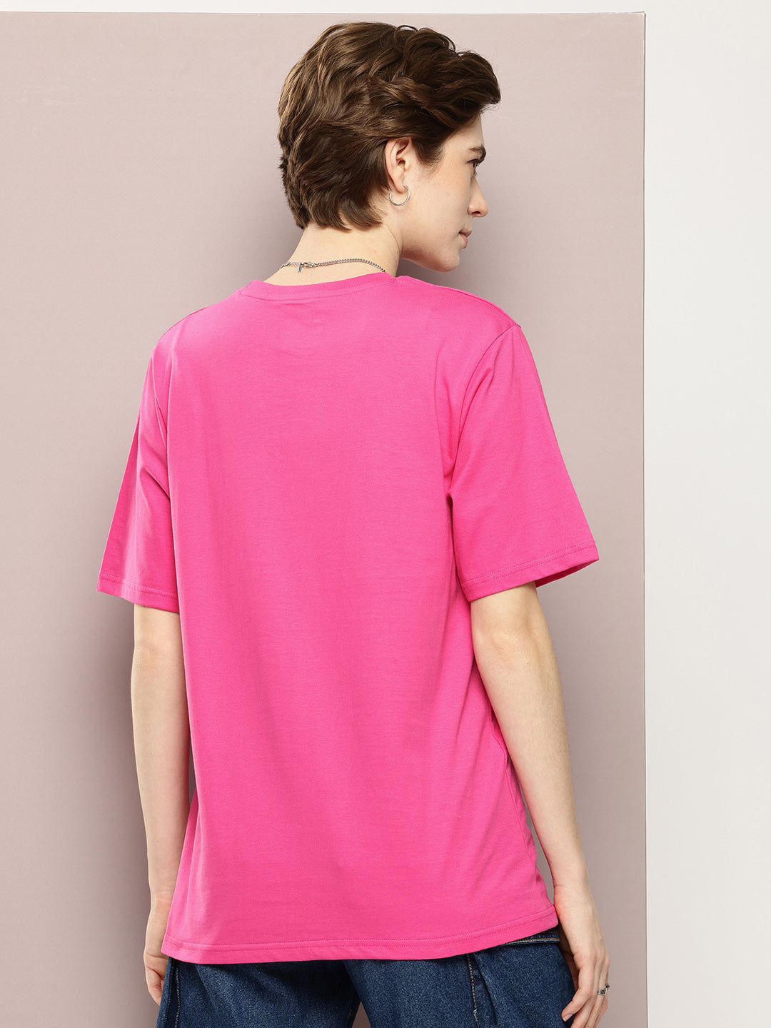 Womens Half Sleeve Round Neck Printed Oversized Fit Tshirts