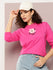 Womens Full Sleeve Round Neck Embroidered Oversized Fit Tshirts