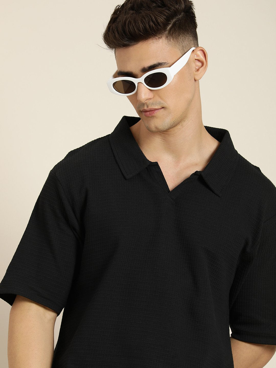 Mens Short Sleeve Polo Oversized Fit Polo T-Shirt