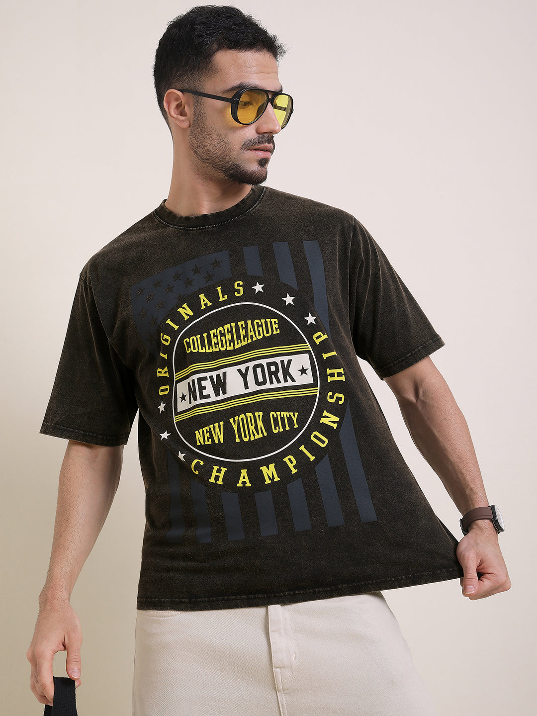 Mens Half Sleeve Round Neck Printed Oversized Fit Tshirts