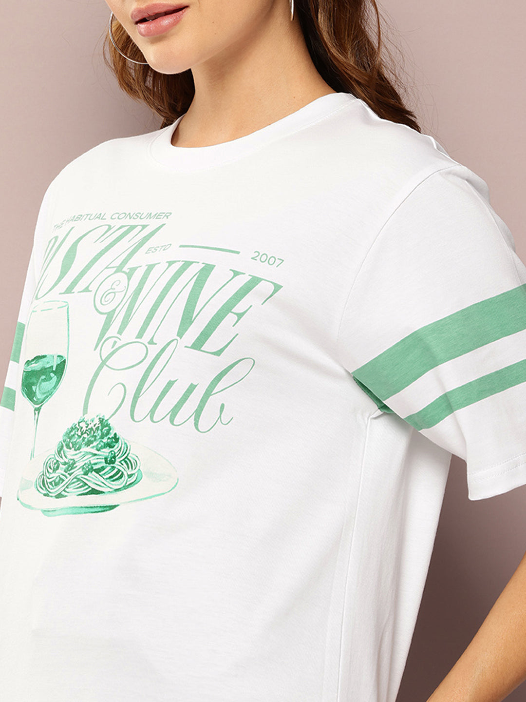 Womens Short Sleeve Printed Oversized Fit Tshirt