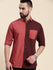 Mens Colourblocked Full Sleeve Shirt With Pocket