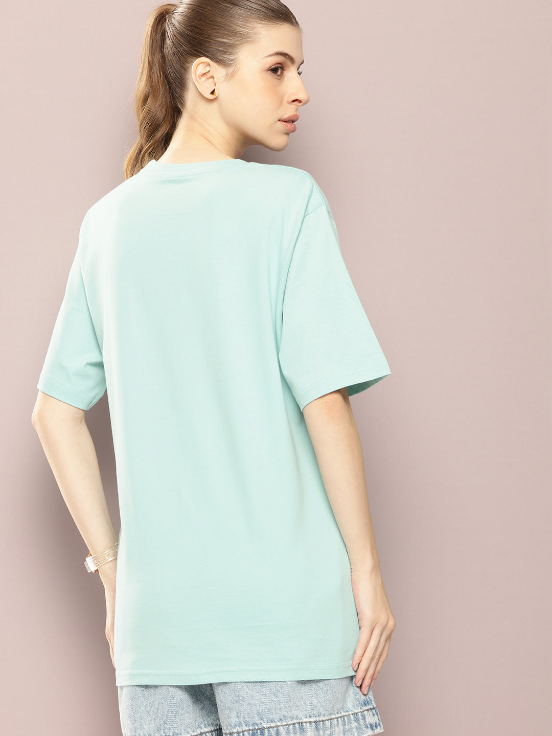 Womens Half Sleeve Round Neck Printed Oversized Fit Tshirts
