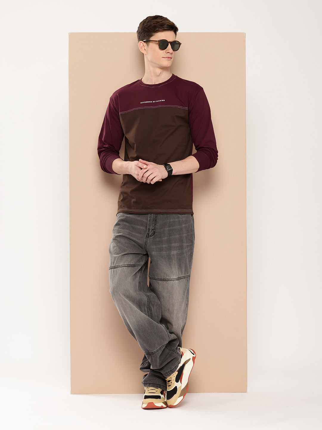 Mens Full Sleeve Round Neck Printed Regular Fit Tshirts