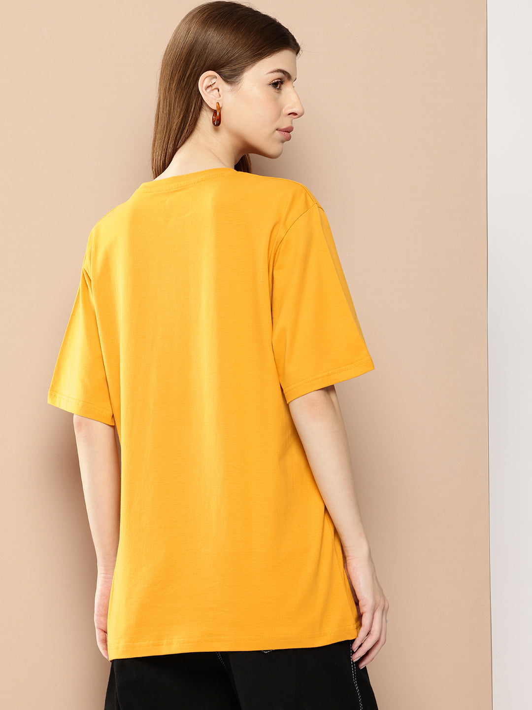 Womens Half Sleeve Round Neck Printed Oversized Fit Tshirts