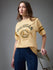 Womens Printed Round Neck Oversized Fit Tshirt