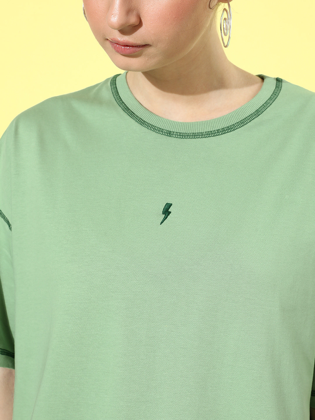 Womens Half Sleeve Drop Shoulder Plain Oversized Fit T-Shirts