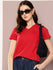 Womens Short Sleeve Solid V-Neck Regular Fit Tshirt