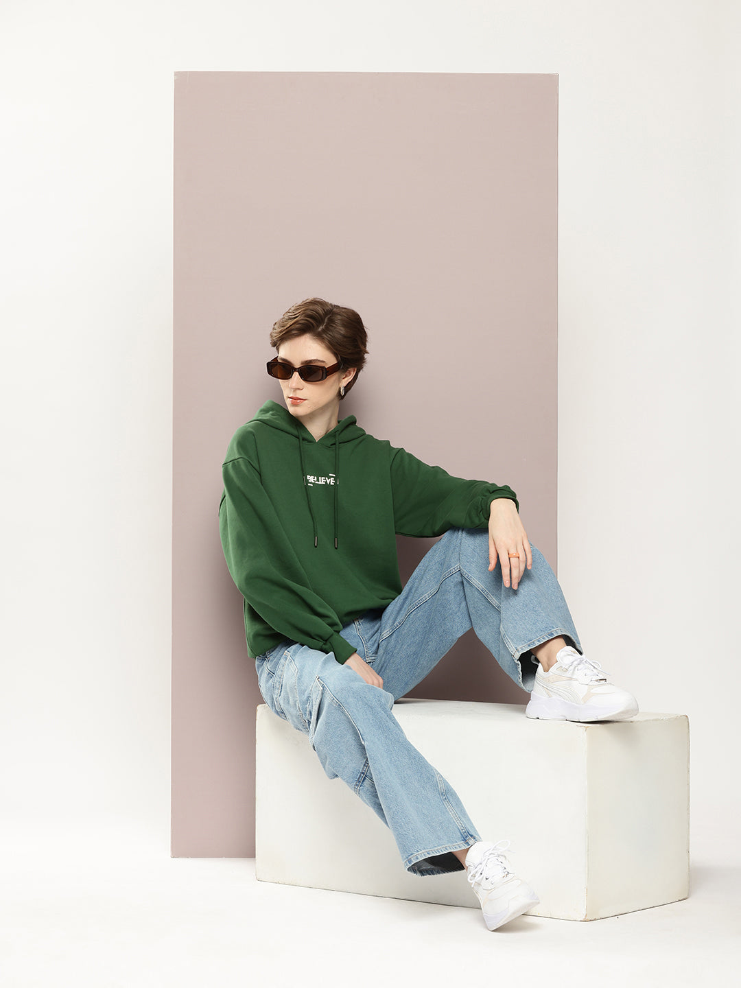 Womens Long Sleeve Oversized Hooded Sweatshirt