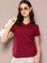 Womens Short Sleeve Solid V-Neck Regular Fit Tshirt
