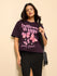 Womens Printed Oversized Fit Cotton T-Shirt