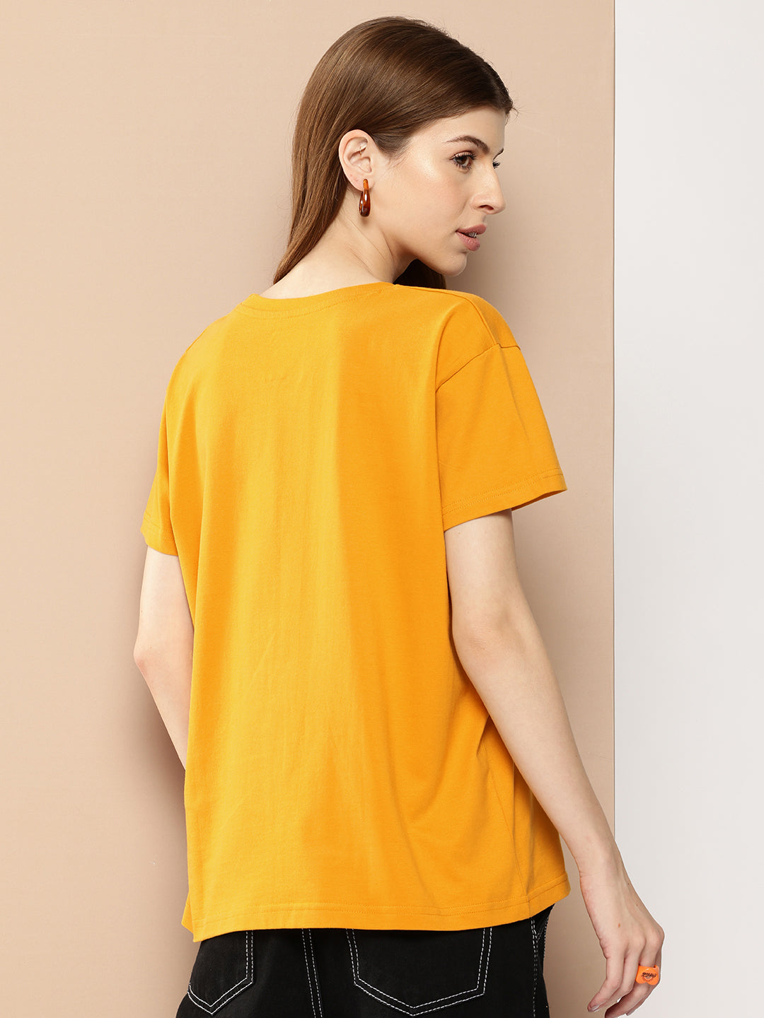 Womens Half Sleeve Round Neck Printed Boxy Fit Tshirts