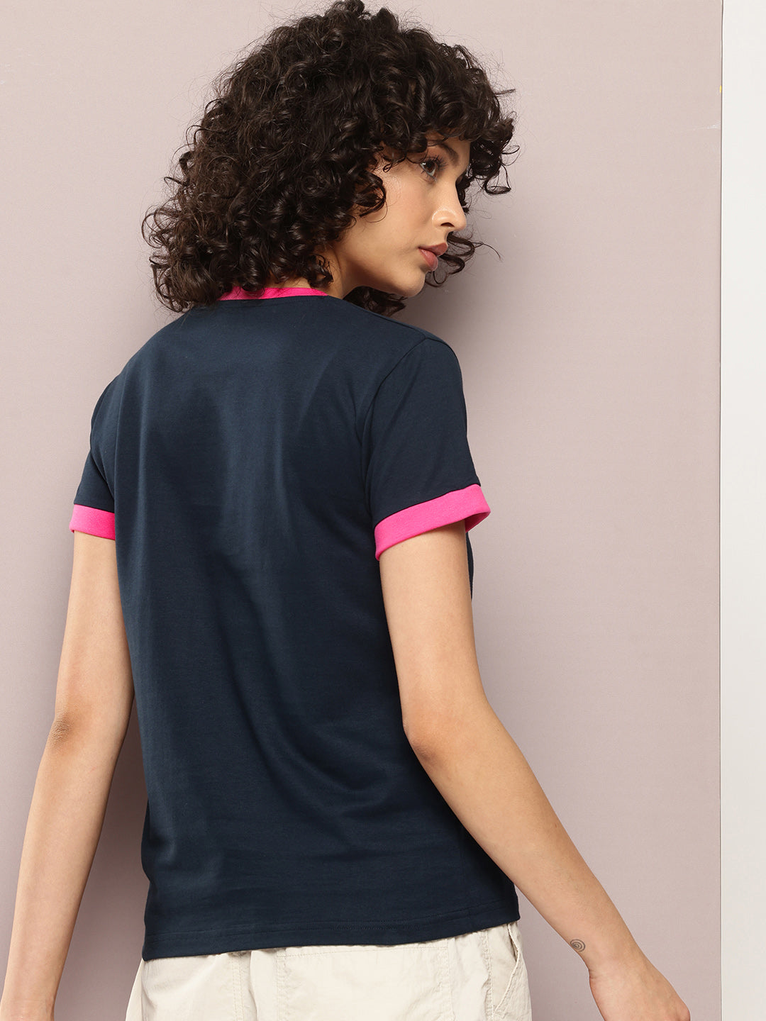 Womens Half Sleeve Round Neck Embroidery Regular Fit Tshirts