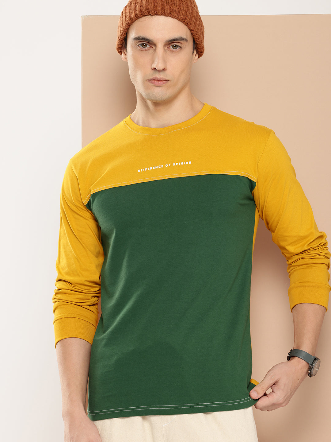 Mens Full Sleeve Round Neck Printed Regular Fit Tshirts