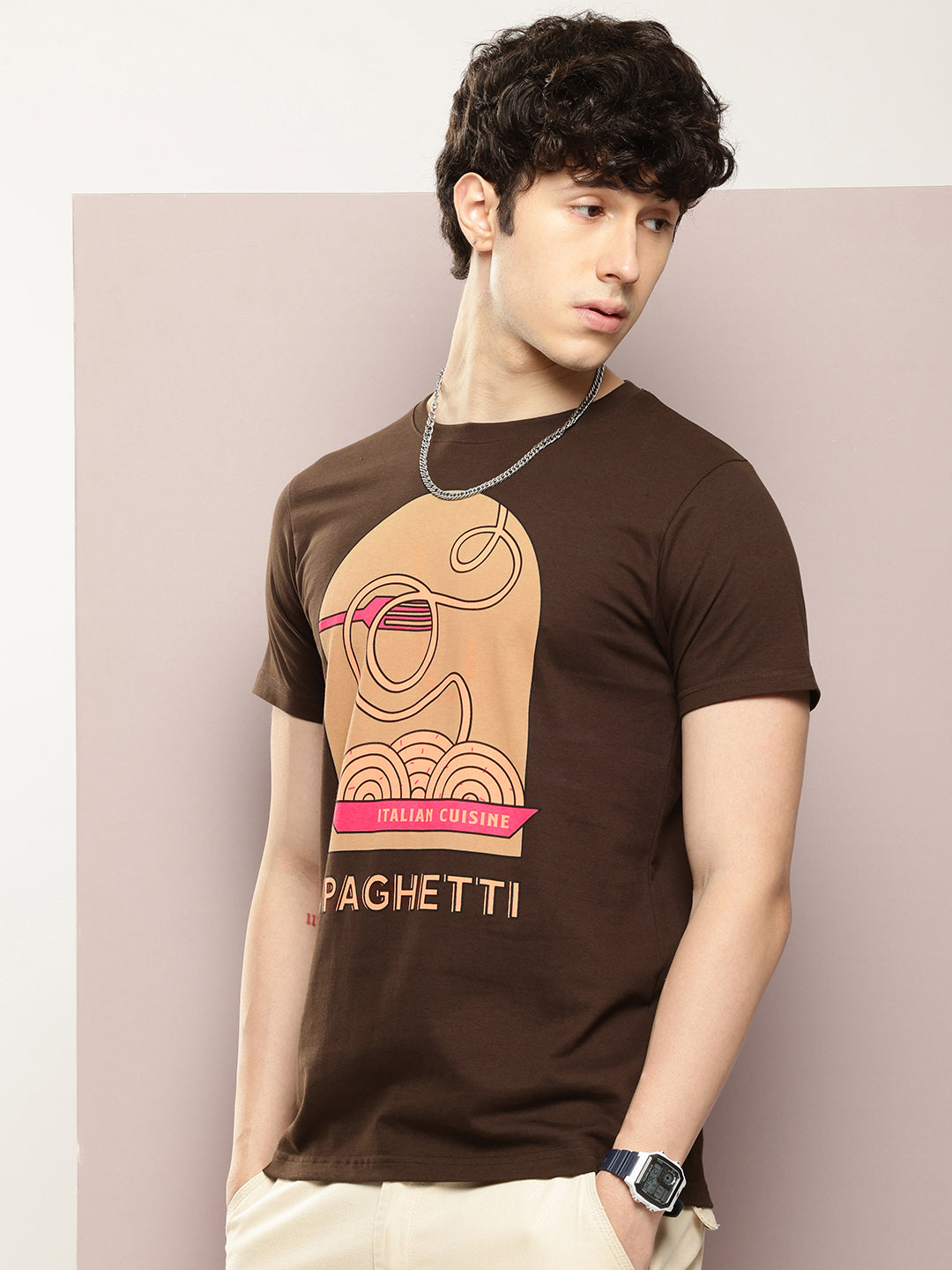 Mens Half Sleeve Round Neck Printed Regular Fit Tshirts