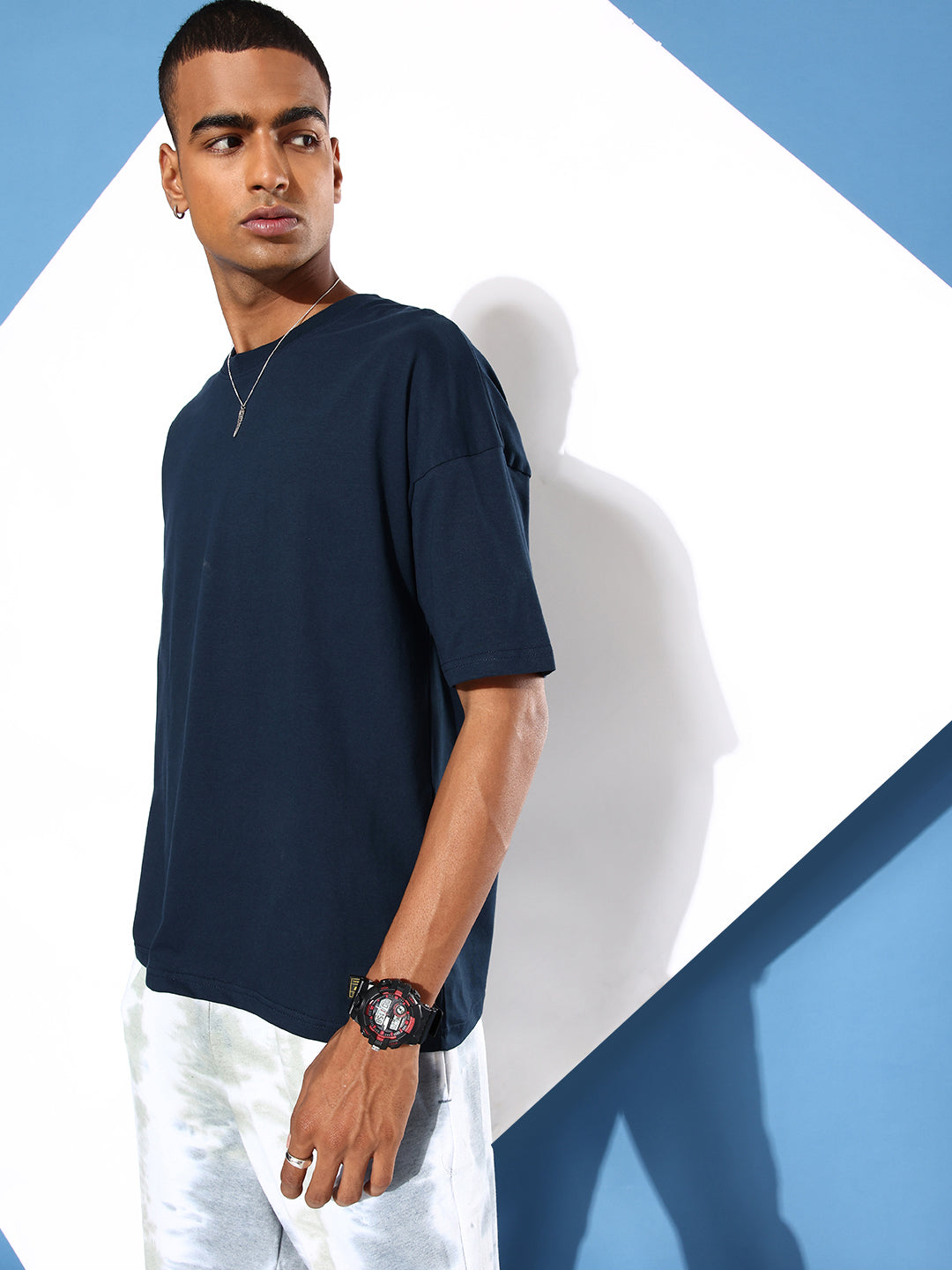 Mens Half Sleeve Drop Shoulder Printed Oversized Fit T-Shirts
