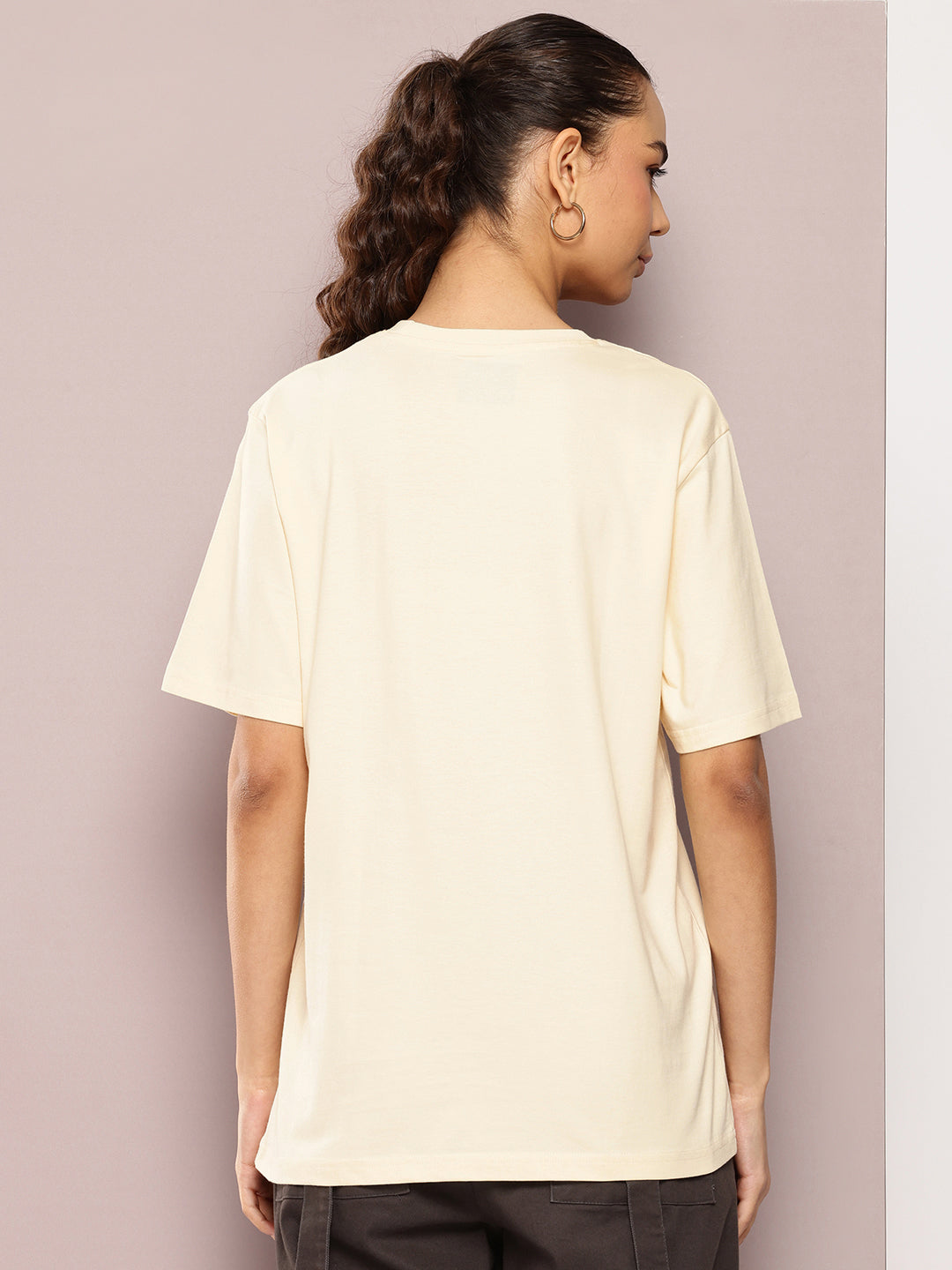 Womens Half Sleeve Round Neck Printed Oversized Fit Tshirts
