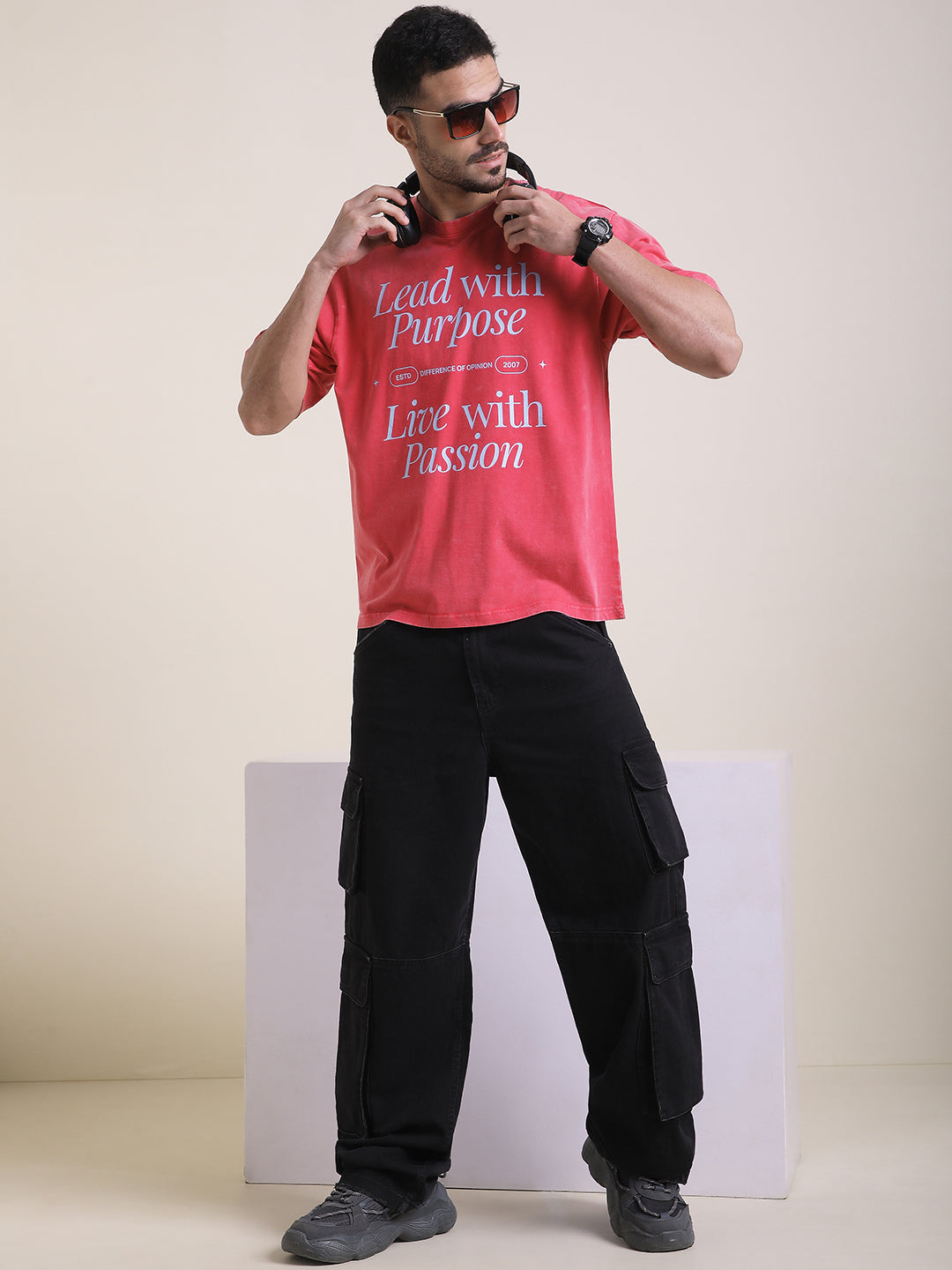 Mens Half Sleeve Round Neck Printed Oversized Fit Tshirts