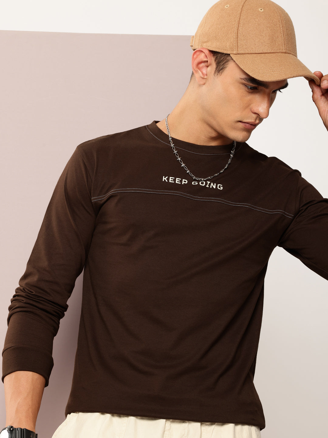 Mens Full Sleeve Round Neck Printed Regular Fit Tshirts