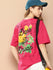 Womens Half Sleeve Round Neck Back Printed Oversized Fit Tshirts