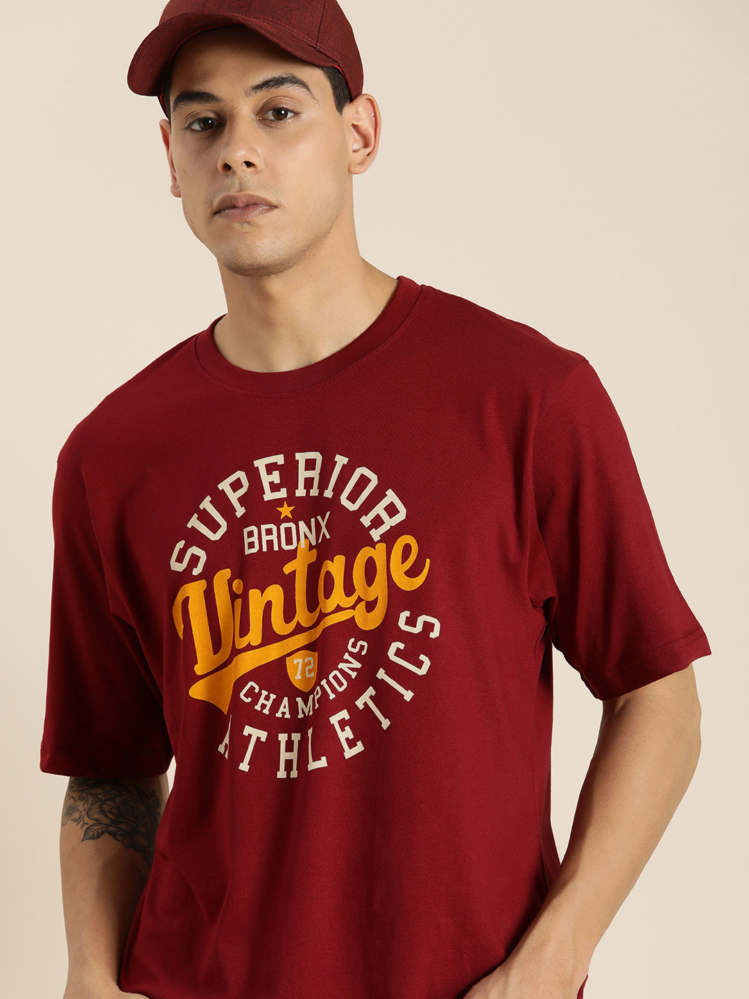 Mens Half Sleeve Round Neck Oversized Fit T-Shirts