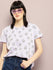 Womens Half Sleeve Round Neck All-Over Printed Boxy Fit Tshirts