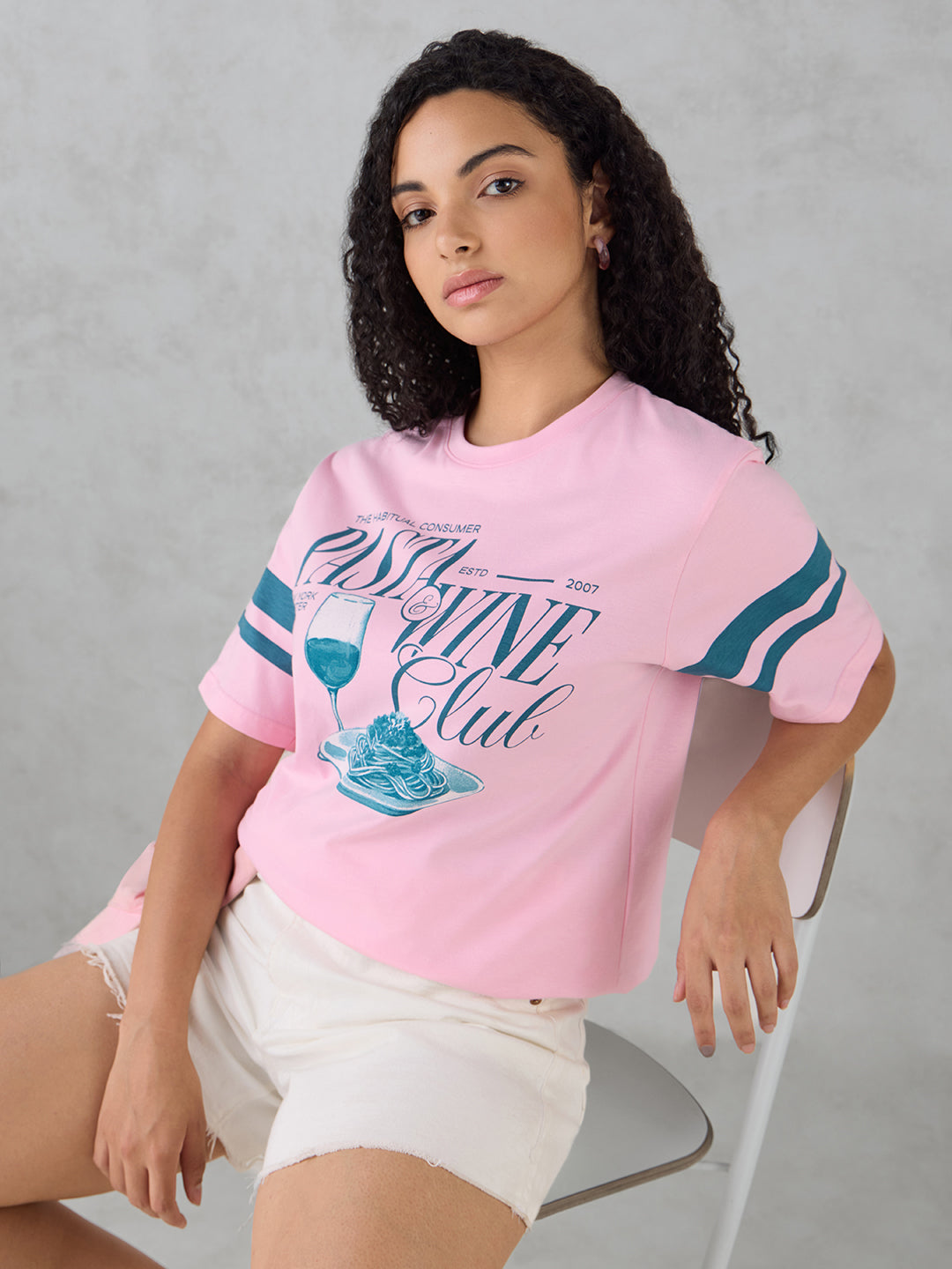Womens Half Sleeve Printed Oversized Fit Tshirt